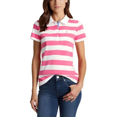 Nautica Jeans Co. Womens Striped Cotton Polo Top