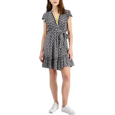 Nautica Jeans Co. Womens V-neck Crochet Shift Dress In Blue