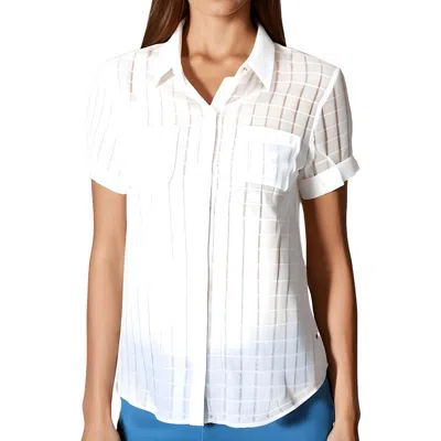 Nautica Jeans Co. Womens Woven Collar Button-down Top