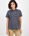 Nautica Jeans Women's Argyle Dot Camp Shirt In Multi