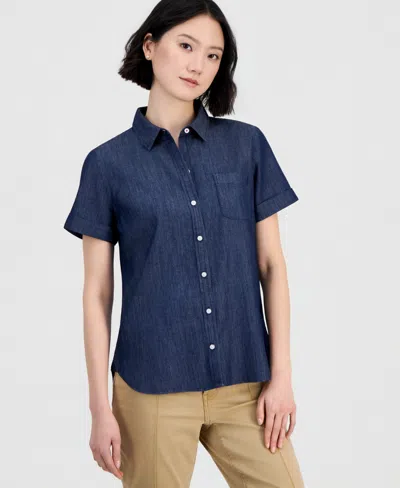 Nautica Jeans Women's Chambray Camp Shirt