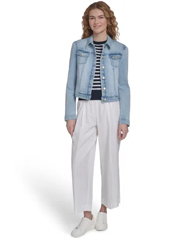 Nautica Jeans Women's Classic Denim Trucker Jacket In Blue