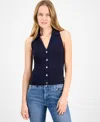Nautica Jeans Women's Cotton Collared Sleeveless Sweater