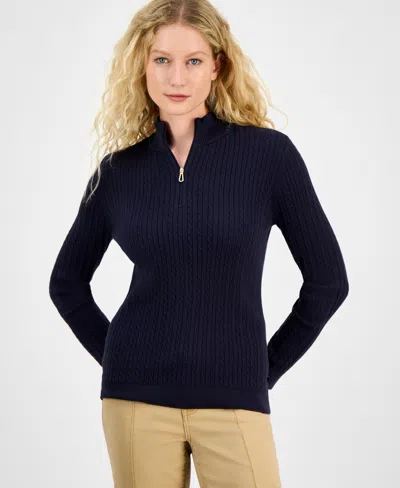 Nautica Jeans Women's Cotton Mock-neck Sweater, Online Only In Black