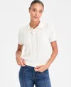 Nautica Jeans Women's Cotton Polo Cable-knit Sweater In White