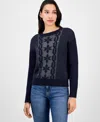 Nautica Jeans Women's Cotton Snowflake-motif Sweater In Multi