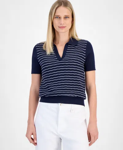 Nautica Jeans Women's Cotton Textured-knit Sweater