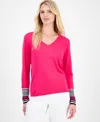 Nautica Jeans Women's Cotton V-neck Sweater