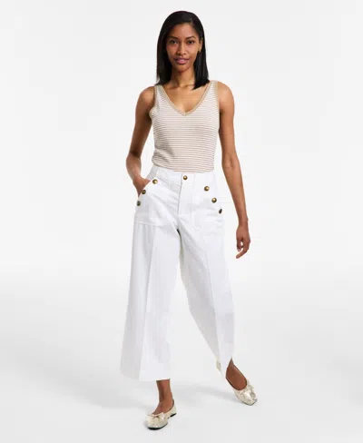 Nautica Jeans Women's Cotton Wide-leg Sailor Jeans In White