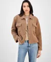 Nautica Jeans Women's Fleece Cropped Trucker Jacket In Brown