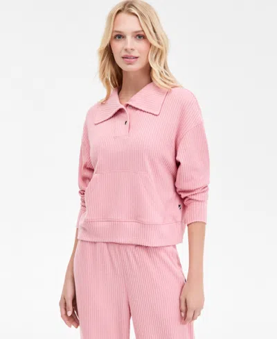 Nautica Jeans Women's High-rise Wide-leg Knit Pants In Pink