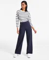 Nautica Jeans Women's Braided Pointelle Knit Sweater In Night Sky