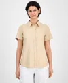 Nautica Jeans Women's Linen-blend Camp Shirt In Irish Cream