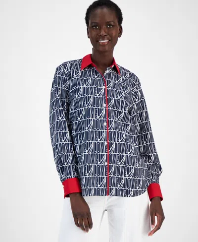 Nautica Jeans Women's Love Boat Printed Shirt In Haute Rd M
