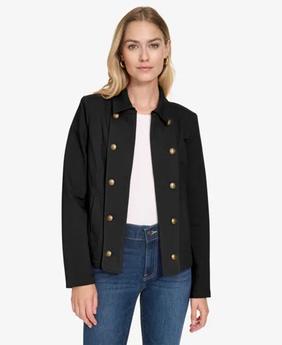 Nautica Jeans Women's Open-front Captain's Jacket,online Only In Black