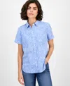 Nautica Jeans Women's Paisley Short-sleeve Camp Shirt In Blue