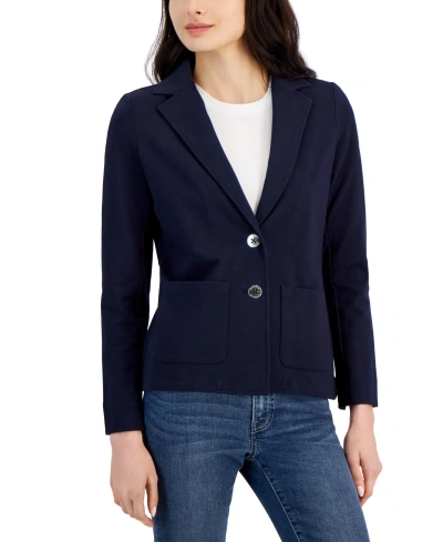 Nautica Jeans Women's Patch-pocket Long-sleeve Blazer In Blue
