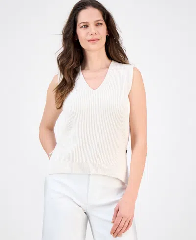 Nautica Jeans Women's Pleated V Neck Sweater