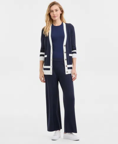 Nautica Jeans Women's Pull-on Wide-leg Sweater Pants In Black