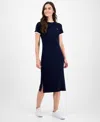 Nautica Jeans Women's Ribbed Midi Dress In Black