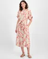 Nautica Jeans Women's Short-sleeve Belted Mid Dress