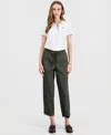 Nautica Jeans Women's Solid Cuffed Pull-on Pants In Green