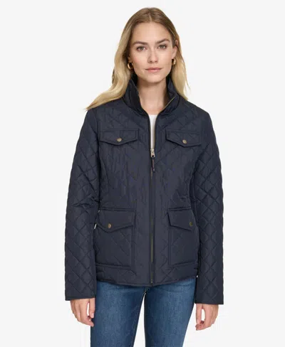 Nautica Jeans Women's Solid Quilted Jacket In Night Sky