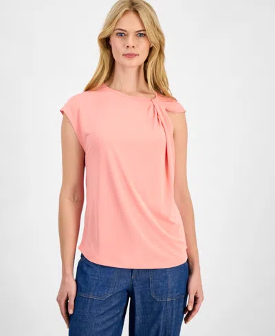 Nautica Jeans Women's Solid Twist-neck Tank Top In Pink