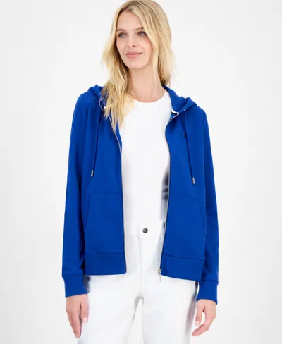 Nautica Jeans Women's Solid Zip-front Hoodie, Online Only In Blue