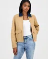 Nautica Jeans Women's Spread-collar Zip-front Jacket In Brown