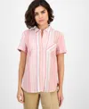 Nautica Jeans Women's Striped Short-sleeve Camp Shirt In Multi