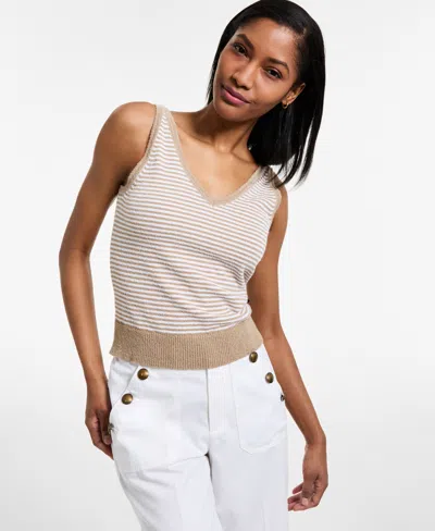 Nautica Jeans Women's Terry Striped Sleeveless Sweater In Rope Multi
