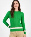 Nautica Jeans Women's Thick-tipped Cable-knit Crewneck Sweater