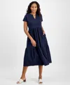 Nautica Jeans Women's Tiered Cotton Midi Dress In Night Sky