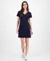 Nautica Jeans Women's V-neck T-shirt Dress In Black