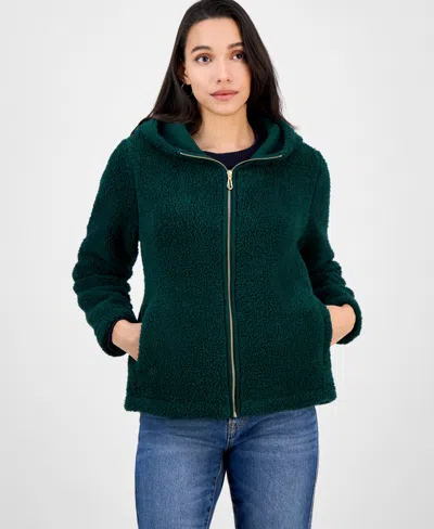 Nautica Jeans Women's Zippered Fleece Jacket In Green