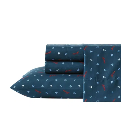 Nautica Jonesy Navy Queen Sheet Set