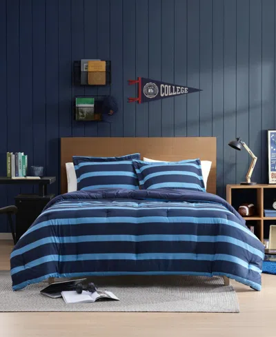 Nautica Keelson Stripe Reversible 3-pc. Comforter Set, Full/queen In Blue