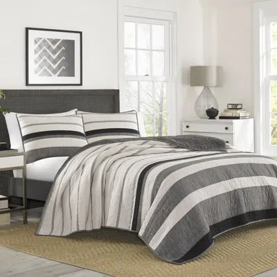Nautica Kelsall Charcoal Cotton Reversible Quilt