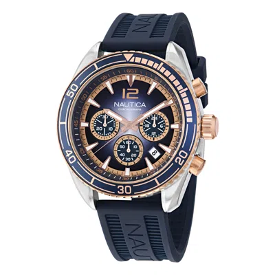 Nautica Key Biscane Silicone Watch In Blue