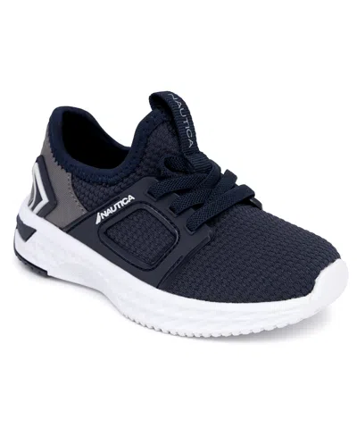 Nautica Kid's Arano Boys Athletic Sneaker In Navy,grey,silver