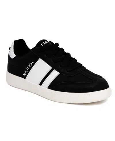 Nautica Kid's Scott Casual Sneaker In Black,white
