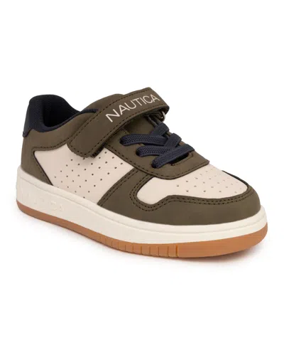 Nautica Kid's Stafford Court Sneaker In Olive,bone