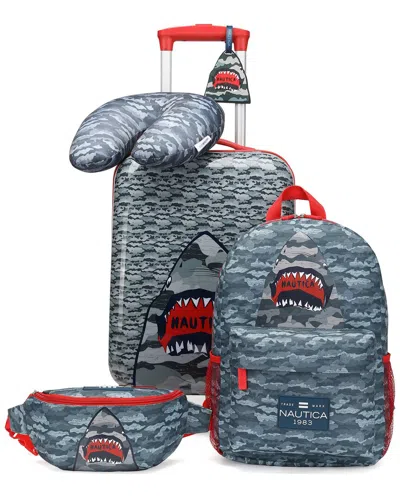 Nautica Kids 18 Airline Approved Carry-on 5pc Luggage Set In Blue