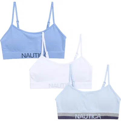 Nautica Kids' 3-pack Seamless Bralettes In Multi