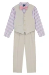 NAUTICA NAUTICA KIDS' KHAKI 4-PIECE VEST SET