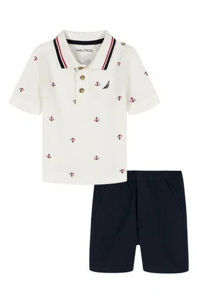 Nautica Kids' Polo & Shorts Set In White