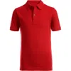 Nautica Kids' Short Sleeve Double Pique Polo Uniform Shirt In 646 Red