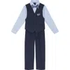 Nautica Toddler Boys Striated Twill Vest Set In Tanzanite