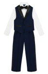 Nautica Toddler And Little Boys Tuxedo Vest 4-piece Set In Bright Blue